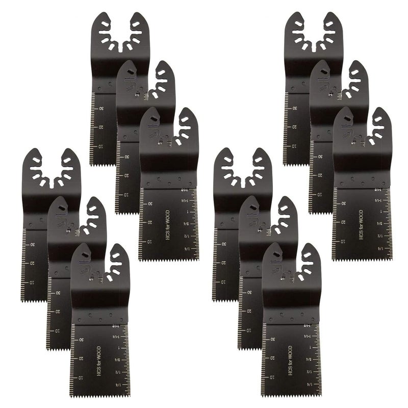 TuhooMall Mixed Wood Oscillating Multitool Saw Blade Set Fits Fein Multimaster, Porter Rockwell Cable,Black & Decker,Bosch Craftsman,Ridgid Ryobi,Makita Milwaukee,Dewalt, Chicago (12 PCS) - Image 1